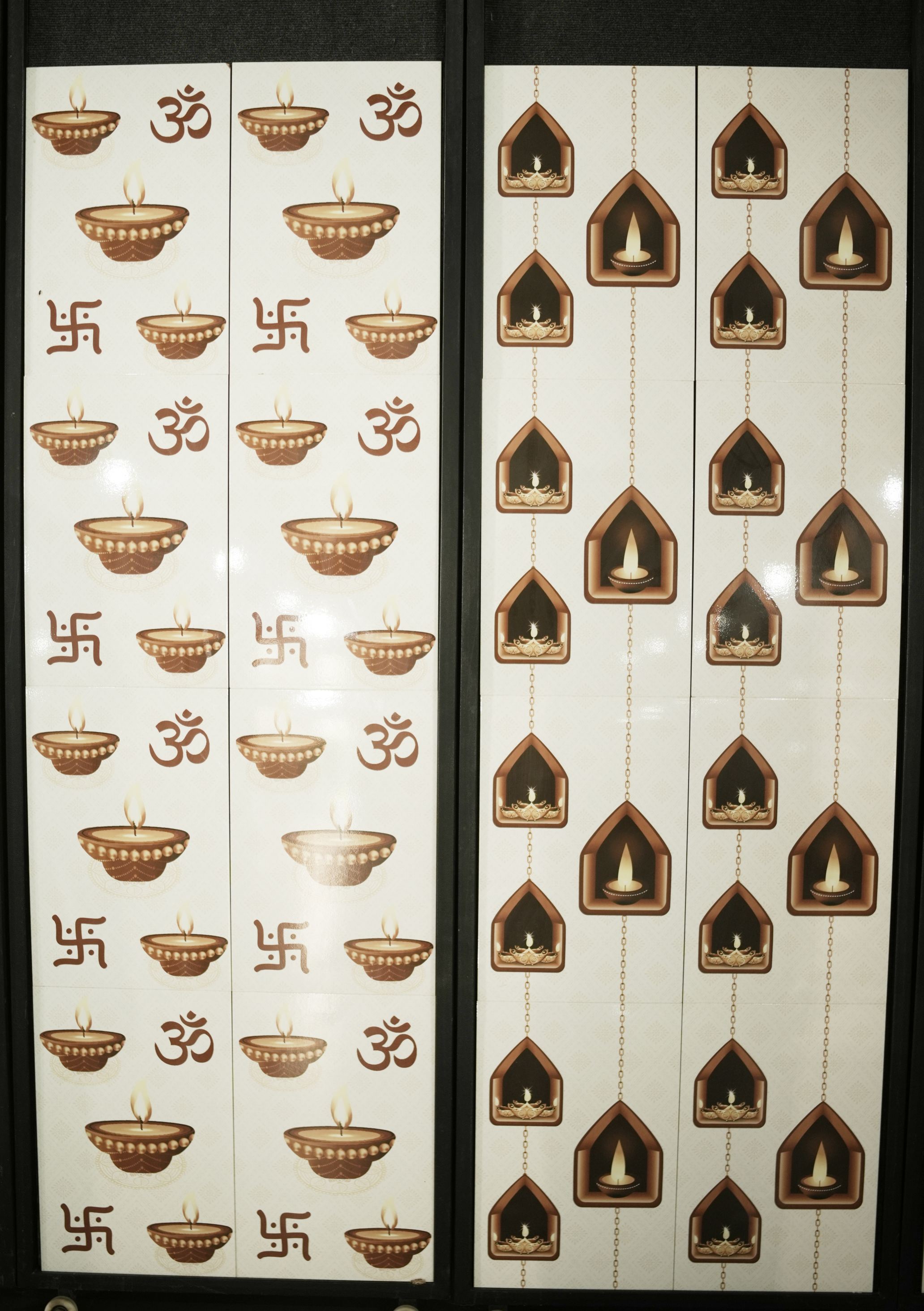 Surfaces, tiles and stone on display at the Vardhaman Sales showroom in Madabhavi