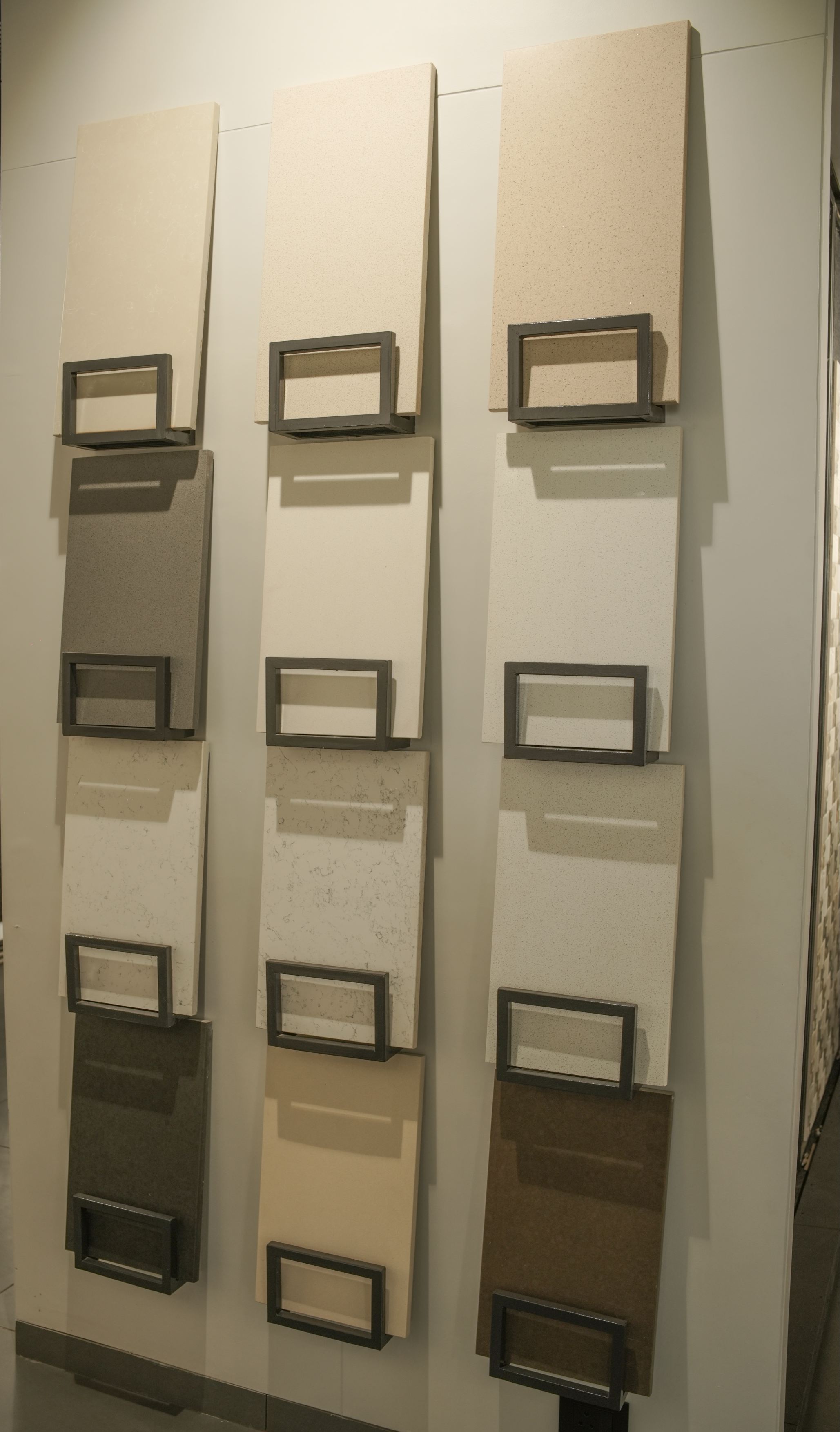 Surfaces, tiles and stone on display at the Vardhaman Sales showroom in Madabhavi