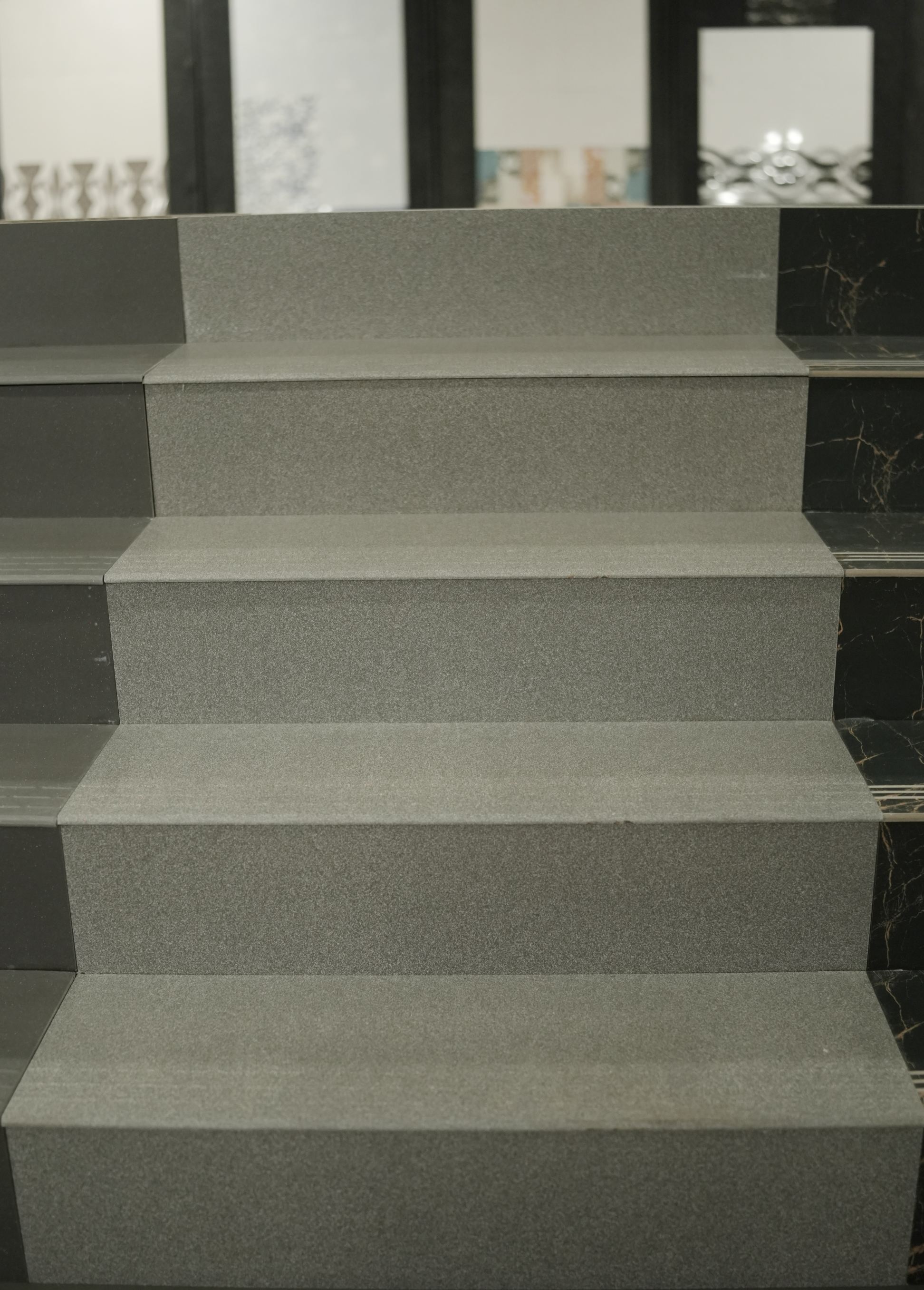 Surfaces, tiles and stone on display at the Vardhaman Sales showroom in Madabhavi
