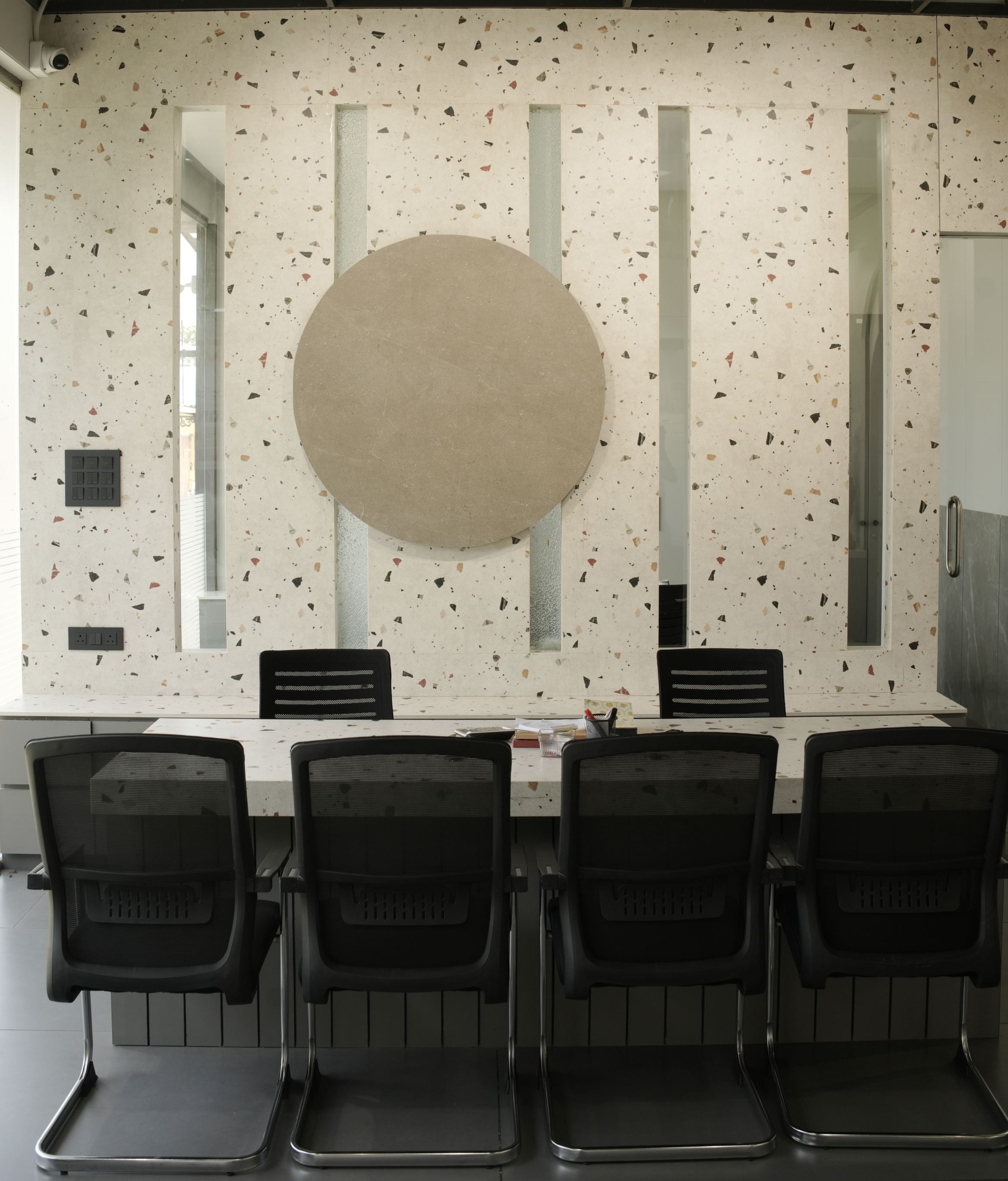 Surfaces, tiles and stone on display at the Vardhaman Sales showroom in Madabhavi