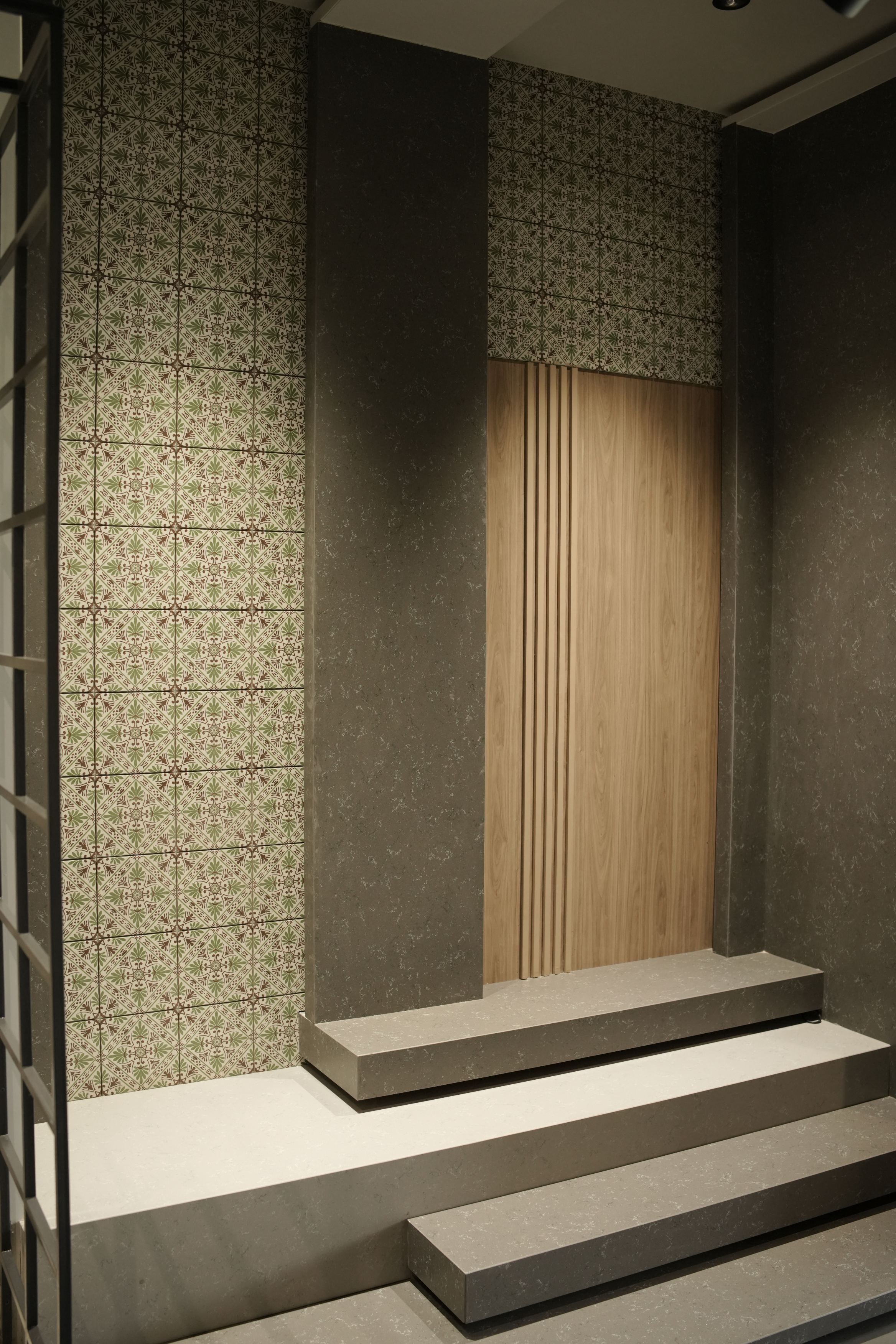 Surfaces, tiles and stone on display at the Vardhaman Sales showroom in Madabhavi
